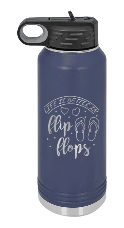 Life Is Better In Flip Flops - 32oz Mug Laser Engraved- Navy