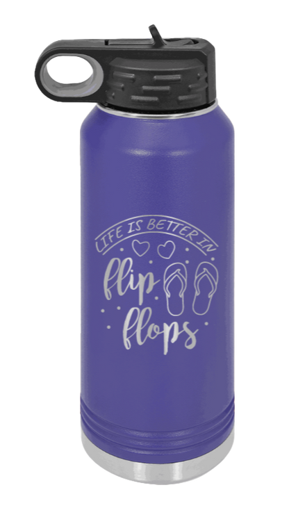 Life Is Better In Flip Flops - 32oz Mug Laser Engraved- Purple