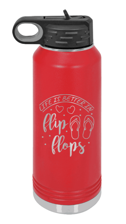 Life Is Better In Flip Flops - 32oz Mug Laser Engraved- Red