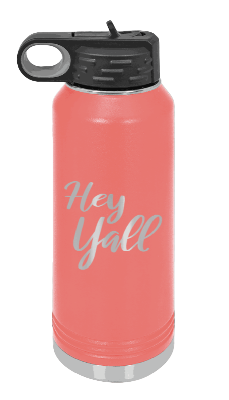Hey Y'all - 32oz Mug Laser Engraved- Coral