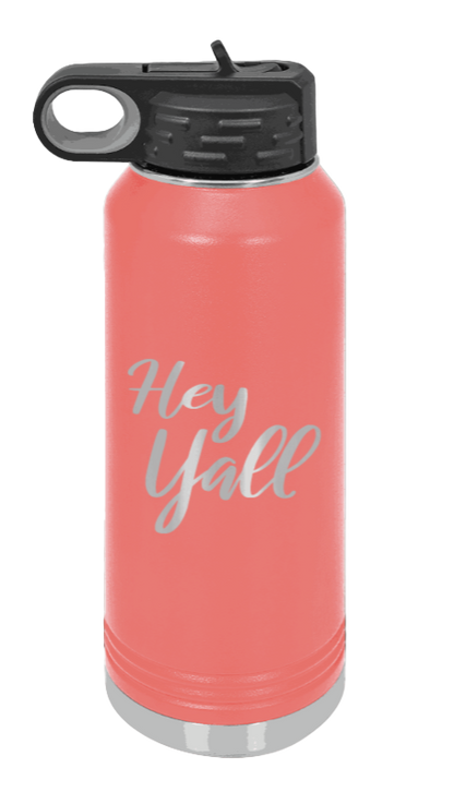 Hey Y'all - 32oz Mug Laser Engraved- Coral