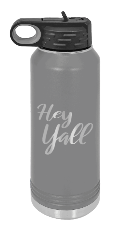 Hey Y'all - 32oz Mug Laser Engraved- Dark Grey