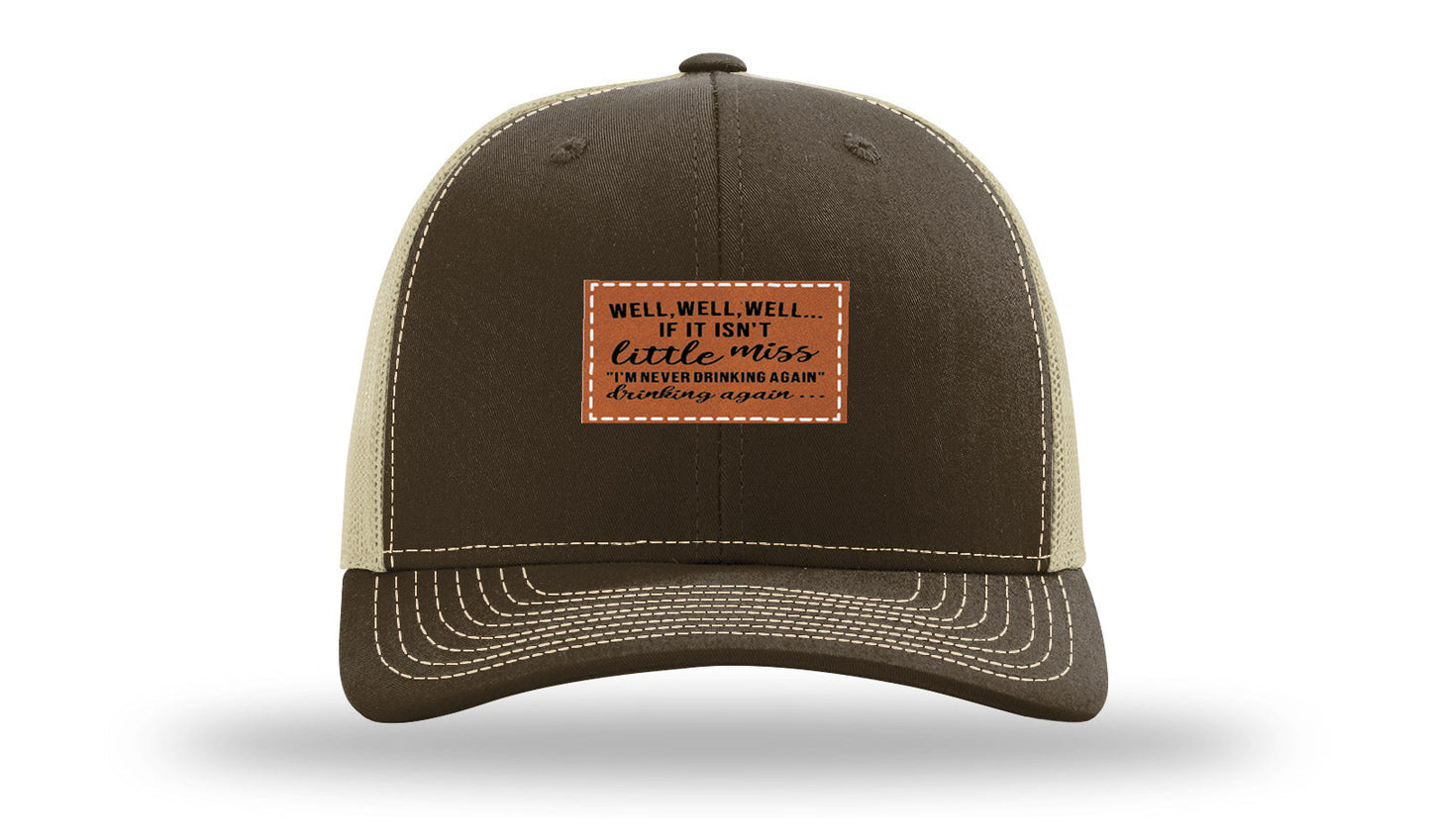 Never Drinking Again Leather Patch Richardson 112 Hat