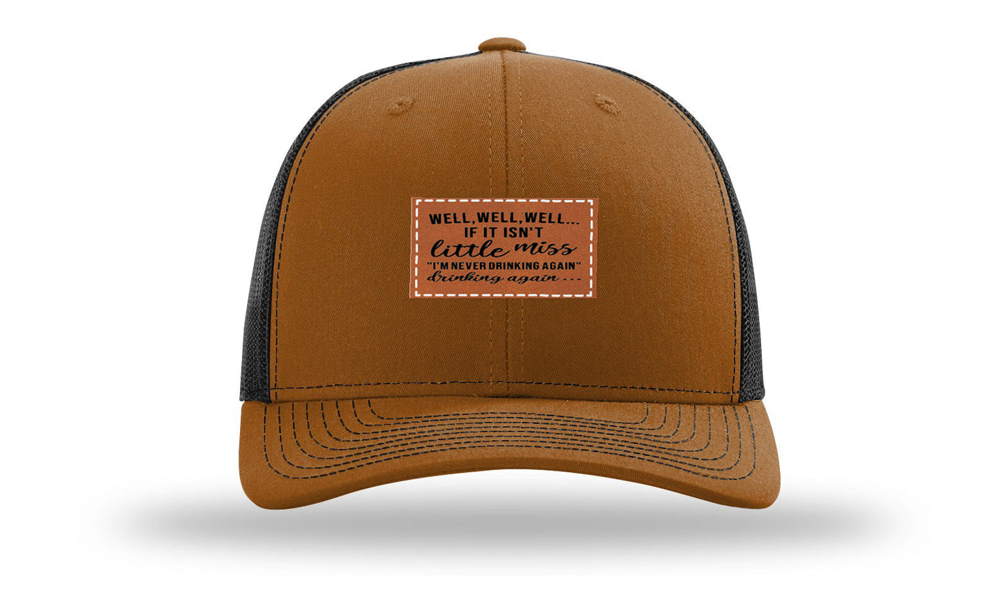 Never Drinking Again Leather Patch Richardson 112 Hat