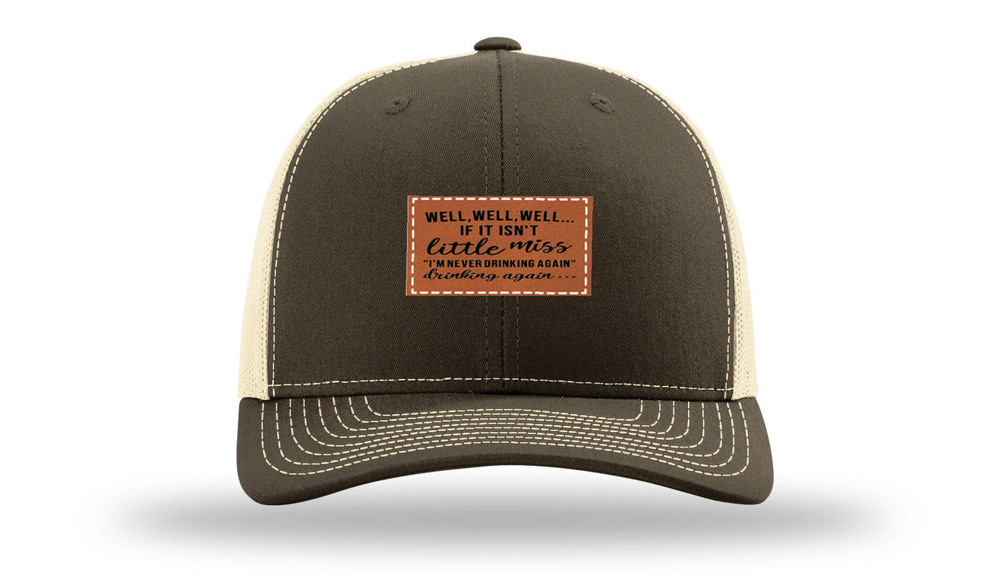 Never Drinking Again Leather Patch Richardson 112 Hat