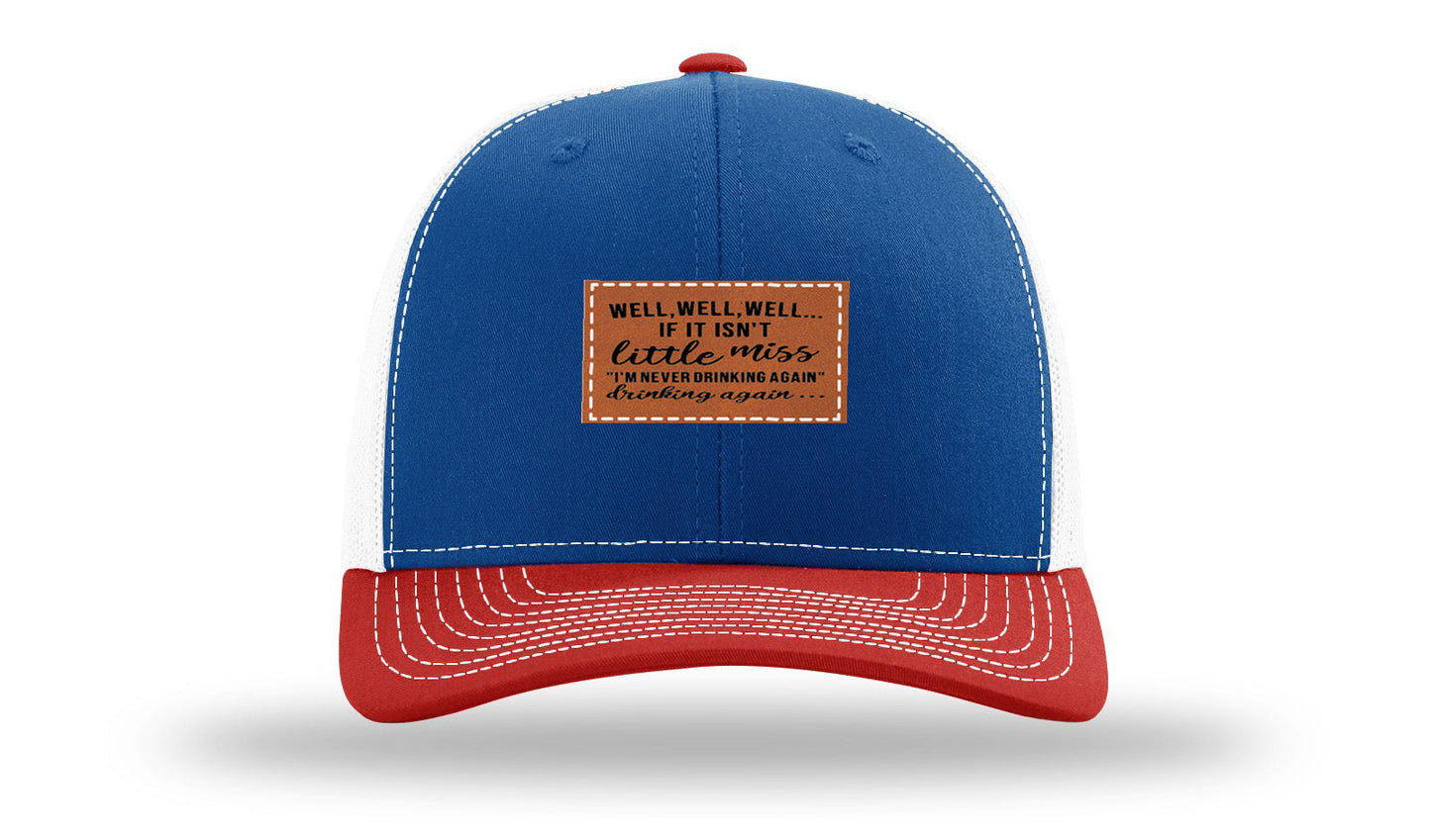 Never Drinking Again Leather Patch Richardson 112 Hat