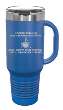 Load image into Gallery viewer, Coffee Spelled Backward EEFFOC 40oz Handle Mug Laser Engraved
