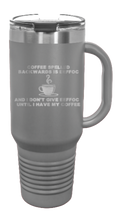 Load image into Gallery viewer, Coffee Spelled Backward EEFFOC 40oz Handle Mug Laser Engraved
