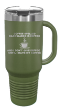 Load image into Gallery viewer, Coffee Spelled Backward EEFFOC 40oz Handle Mug Laser Engraved
