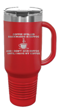 Load image into Gallery viewer, Coffee Spelled Backward EEFFOC 40oz Handle Mug Laser Engraved
