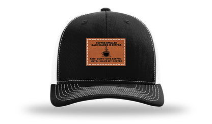 Coffee Spelled Backwards Leather Patch Richardson 112 Hat