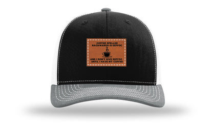 Coffee Spelled Backwards Leather Patch Richardson 112 Hat