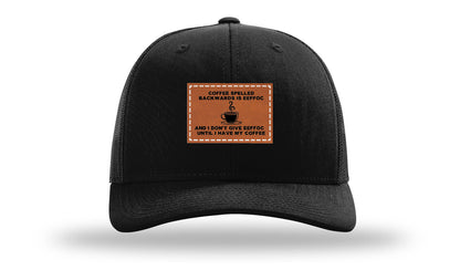 Coffee Spelled Backwards Leather Patch Richardson 112 Hat