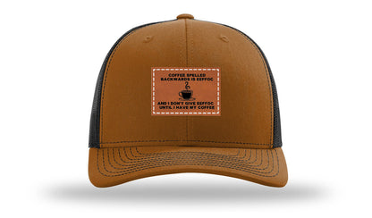 Coffee Spelled Backwards Leather Patch Richardson 112 Hat
