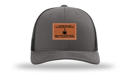 Coffee Spelled Backwards Leather Patch Richardson 112 Hat