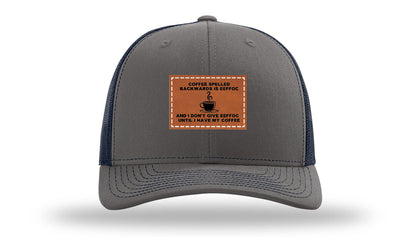 Coffee Spelled Backwards Leather Patch Richardson 112 Hat