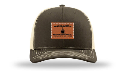 Coffee Spelled Backwards Leather Patch Richardson 112 Hat