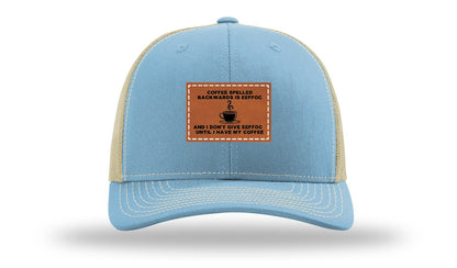 Coffee Spelled Backwards Leather Patch Richardson 112 Hat