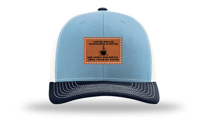 Coffee Spelled Backwards Leather Patch Richardson 112 Hat