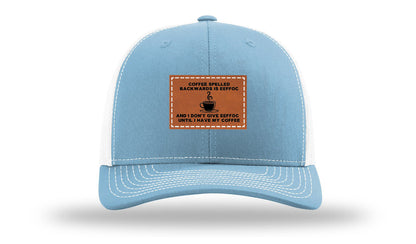 Coffee Spelled Backwards Leather Patch Richardson 112 Hat