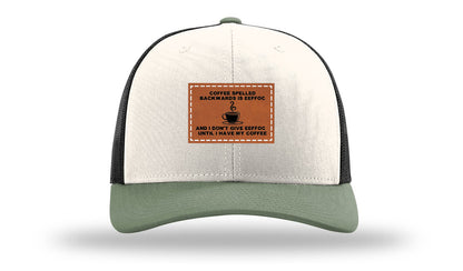 Coffee Spelled Backwards Leather Patch Richardson 112 Hat