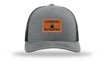 Coffee Spelled Backwards Leather Patch Richardson 112 Hat