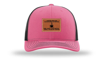 Coffee Spelled Backwards Leather Patch Richardson 112 Hat