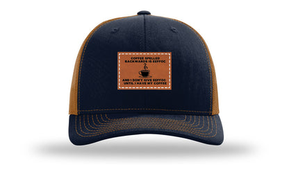 Coffee Spelled Backwards Leather Patch Richardson 112 Hat