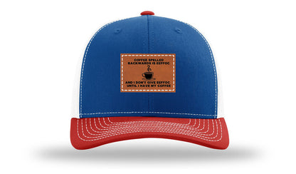 Coffee Spelled Backwards Leather Patch Richardson 112 Hat
