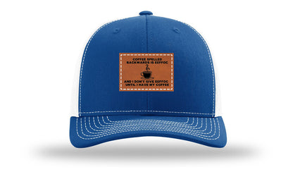 Coffee Spelled Backwards Leather Patch Richardson 112 Hat