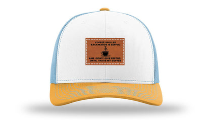 Coffee Spelled Backwards Leather Patch Richardson 112 Hat