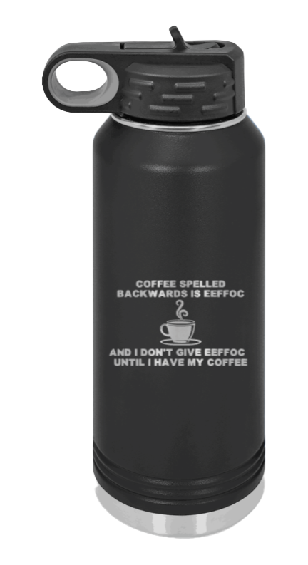 Coffee Spelled Backwards - 32oz Mug Laser Engraved- Black