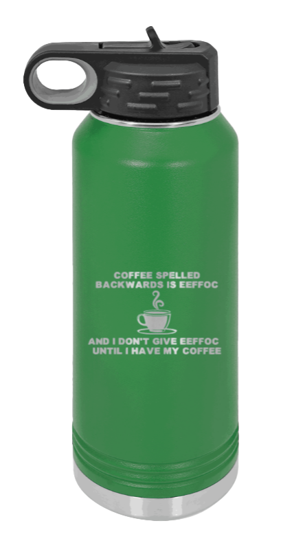 Coffee Spelled Backwards - 32oz Mug Laser Engraved- Green