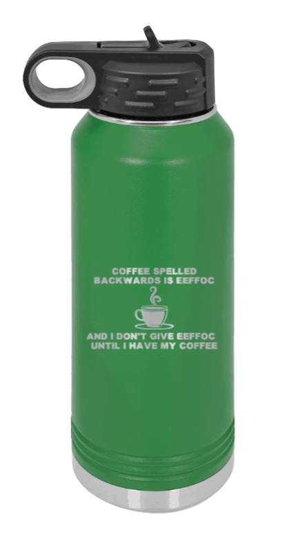 Coffee Spelled Backwards - 32oz Mug Laser Engraved- Green
