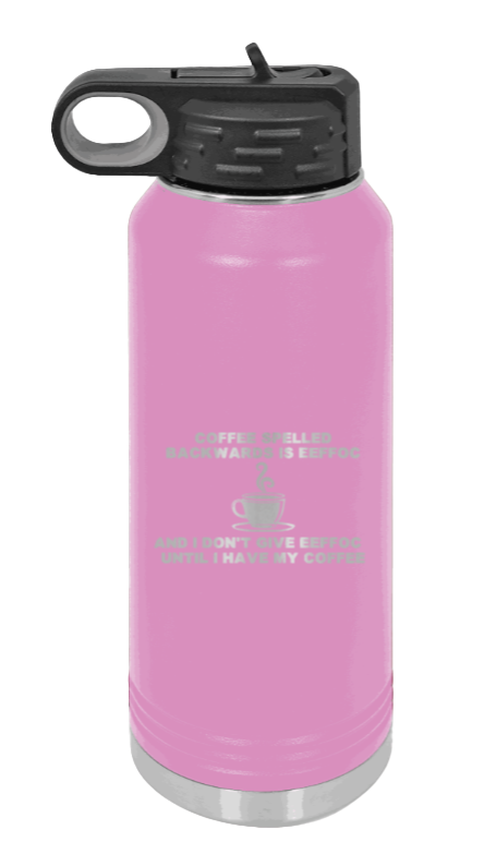 Coffee Spelled Backwards - 32oz Mug Laser Engraved- Light Purple