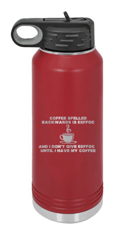 Coffee Spelled Backwards - 32oz Mug Laser Engraved- Maroon
