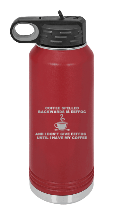 Coffee Spelled Backwards - 32oz Mug Laser Engraved- Maroon