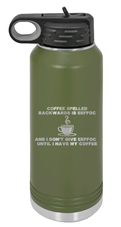 Coffee Spelled Backwards - 32oz Mug Laser Engraved- Olive