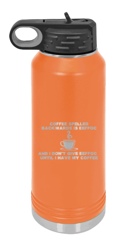 Coffee Spelled Backwards - 32oz Mug Laser Engraved- Orange