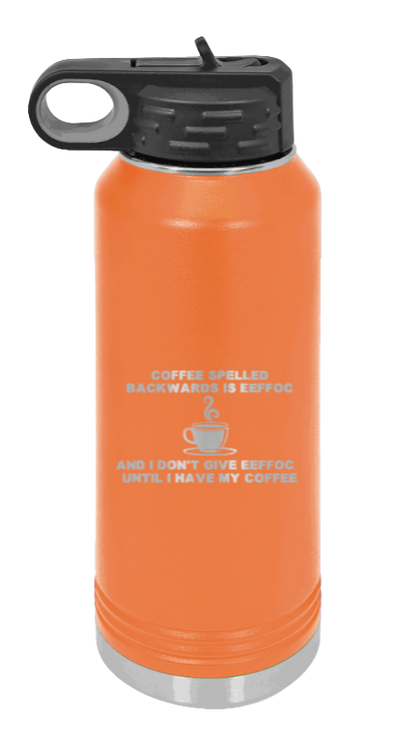 Coffee Spelled Backwards - 32oz Mug Laser Engraved- Orange