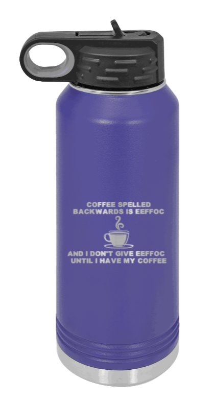 Coffee Spelled Backwards - 32oz Mug Laser Engraved- Purple