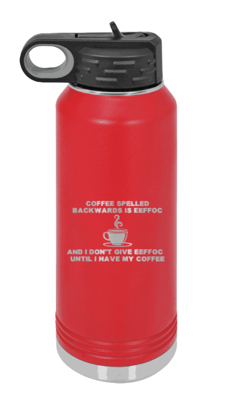 Coffee Spelled Backwards - 32oz Mug Laser Engraved- Red