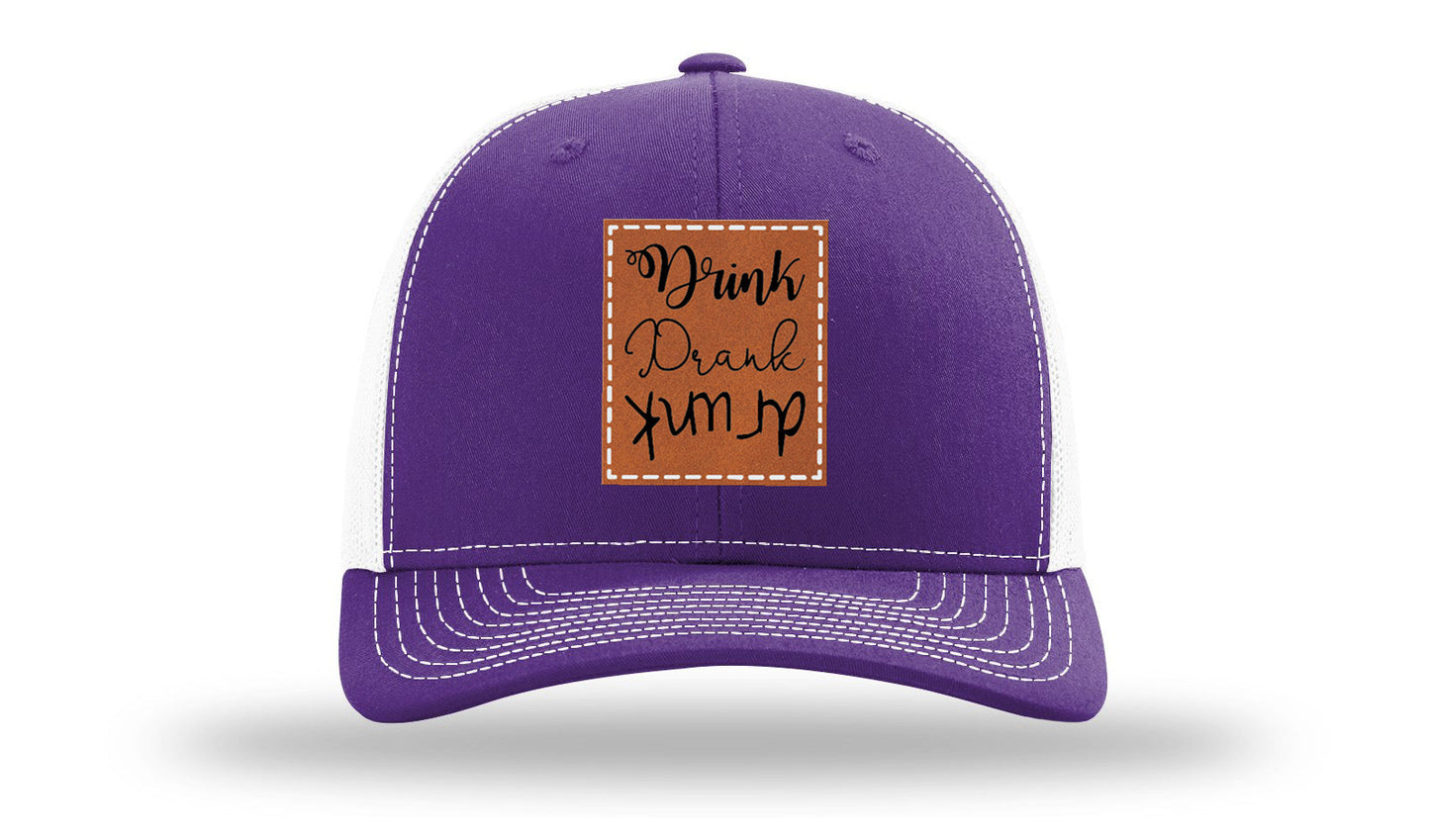 Drink Drank Drunk Leather Patch Richardson 112 Hat