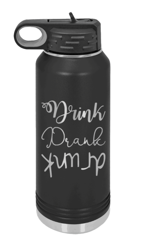 Drink Drank Drunk - 32oz Mug Laser Engraved- Black