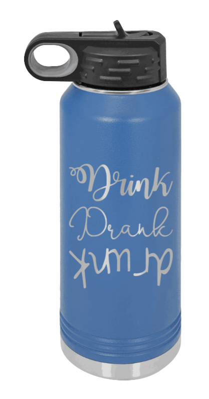 Drink Drank Drunk - 32oz Mug Laser Engraved- Royal Blue