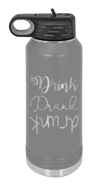 Drink Drank Drunk - 32oz Mug Laser Engraved- Dark Grey