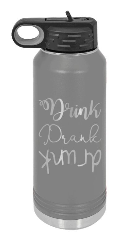 Drink Drank Drunk - 32oz Mug Laser Engraved- Dark Grey