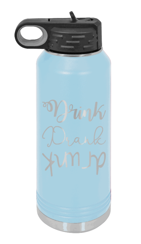 Drink Drank Drunk - 32oz Mug Laser Engraved- Light Blue