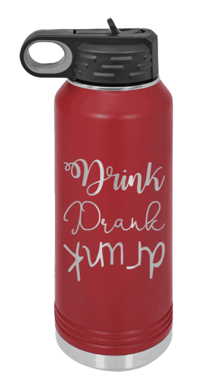 Drink Drank Drunk - 32oz Mug Laser Engraved- Maroon