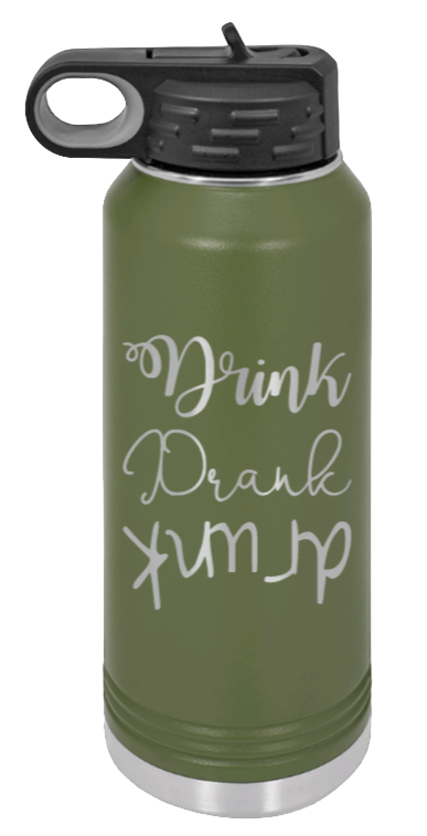 Drink Drank Drunk - 32oz Mug Laser Engraved- Olive